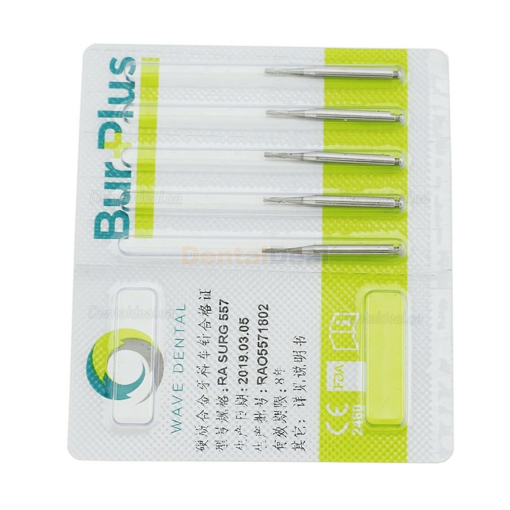 10Pcs RA Surgical 557 Burs Dental Latch-type Taper Fissure Carbide Burs